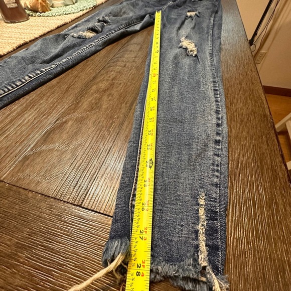Between Us LA Designed Distressed Ripped Skinny Jeans‎ High Rise Frayed Hem 16 - Picture 6 of 14
